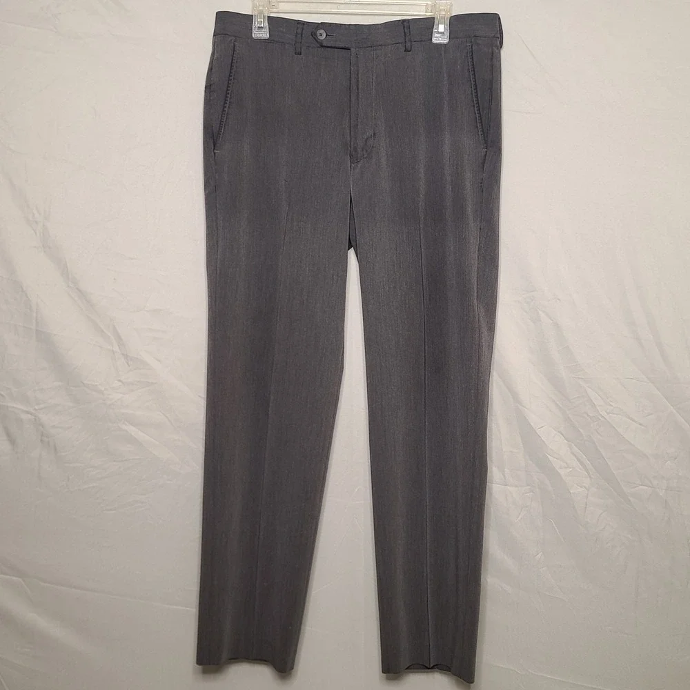 Tommy Hilfiger Mens Dress Pants 34×30 Dark Gray Preppy Stretch Soft Rayon